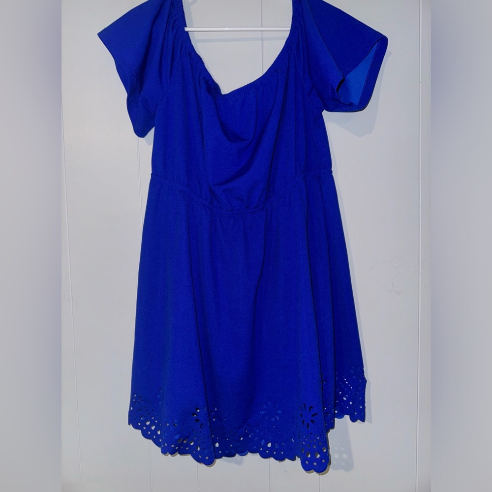 Royal Blue off the shoulder dress